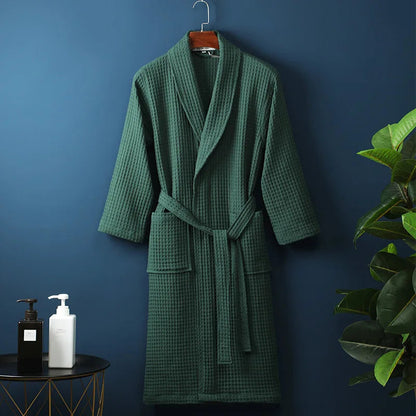 Soft Cotton Bathrobe for Women & Men – Cozy Lounge Robe After Shower Spa Hotel Home – Breathable Comfort Fit Loungewear