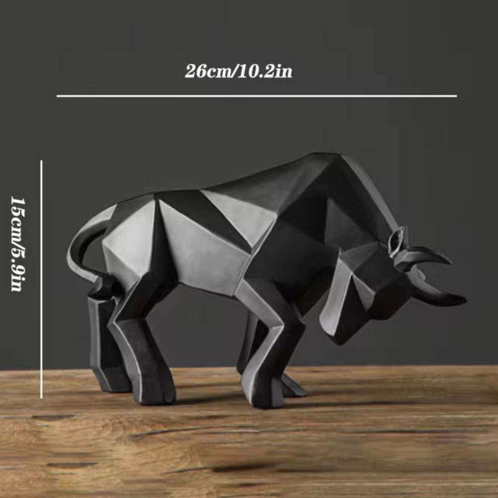 Figurine Taureau qui charge Cresta - Résine écologique, décoration faite à la main