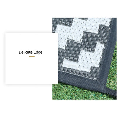 Tapis de sol résistant aux intempéries pour terrasses, porches et jardins, 150 × 240 cm, revêtement de patio tissé réversible gris pour camping, camping-car et balcon