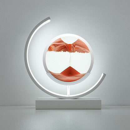 Rotating Sand Art LED Table Lamp | Mesmerizing 3D Liquid Motion Desk Light with Acrylic Frame | Modern Accent Lamp for Bedroom Living Room