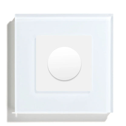 Variateur rotatif 3,4 pouces avec panneau en verre, commande tactile, compatible LED, pour chambre, salon, salle à manger, montage mural domestique