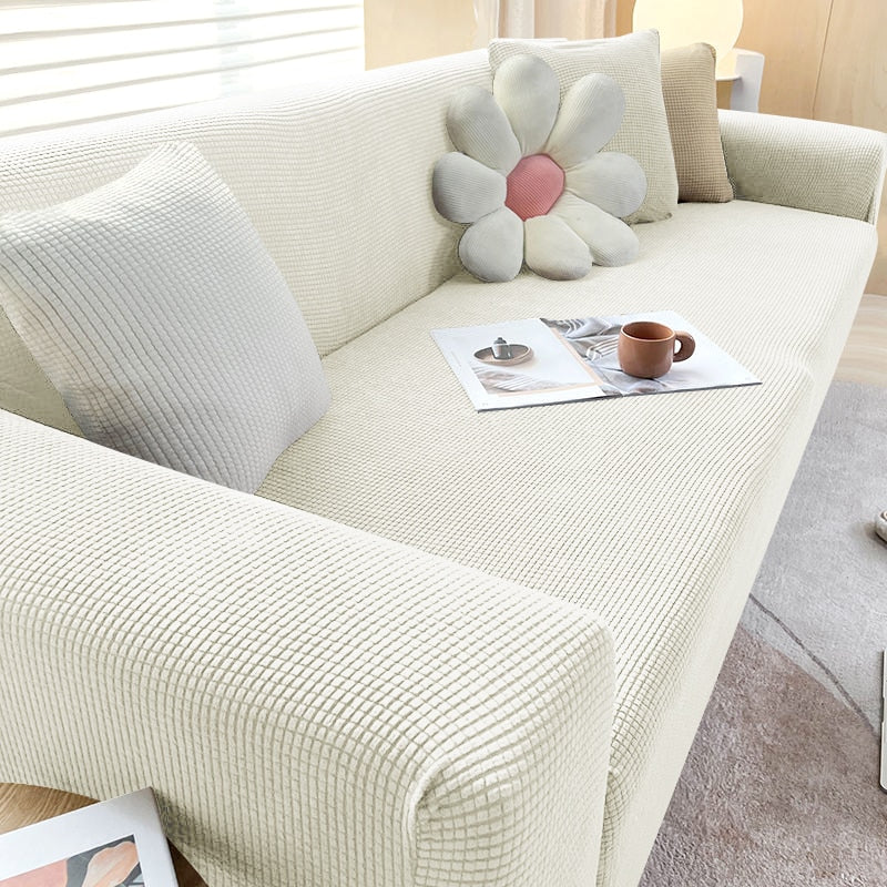 Stretchy Sofa Slipcover with Non-Slip Grip for Living Room – Fits 1 to 4 Seater Couches, Pet-Proof Furniture Protection