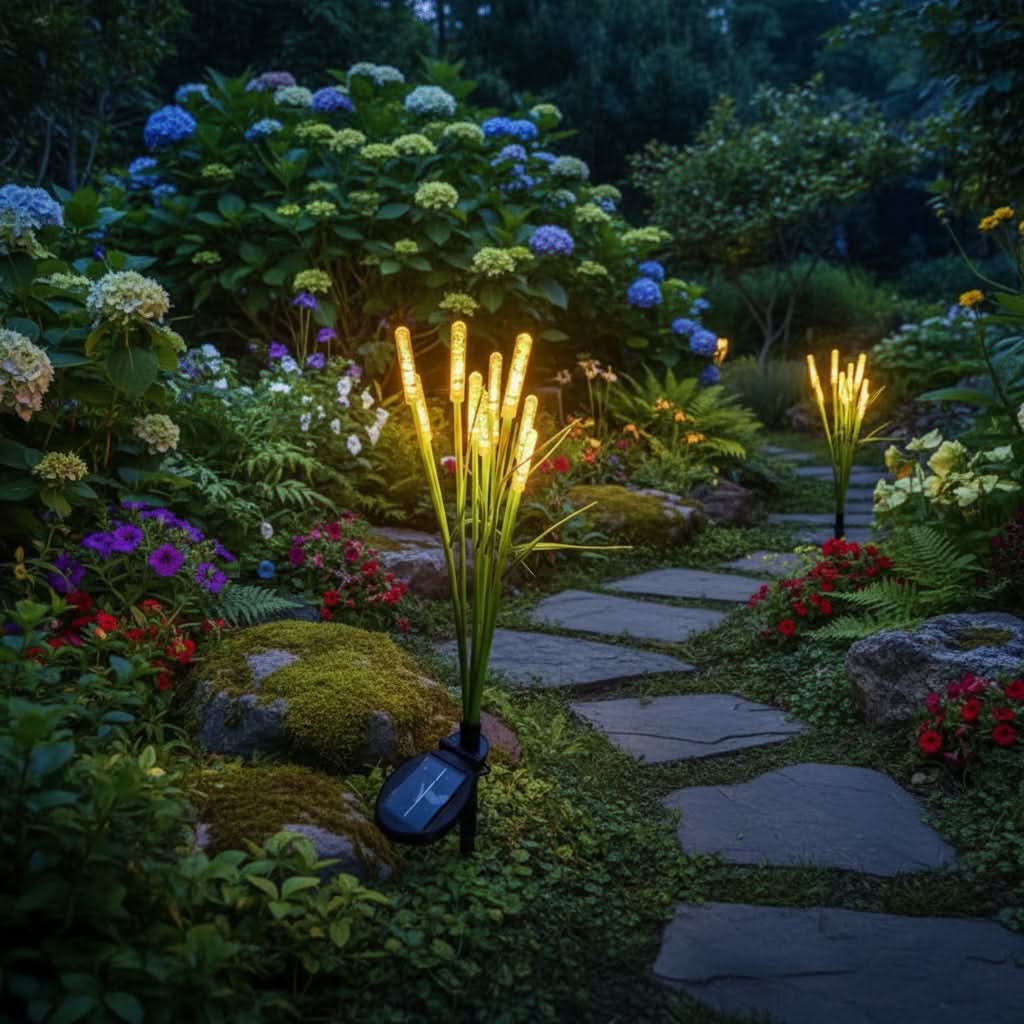 REEDLIVA – Lampes solaires roseaux pour décoration paysagère extérieure