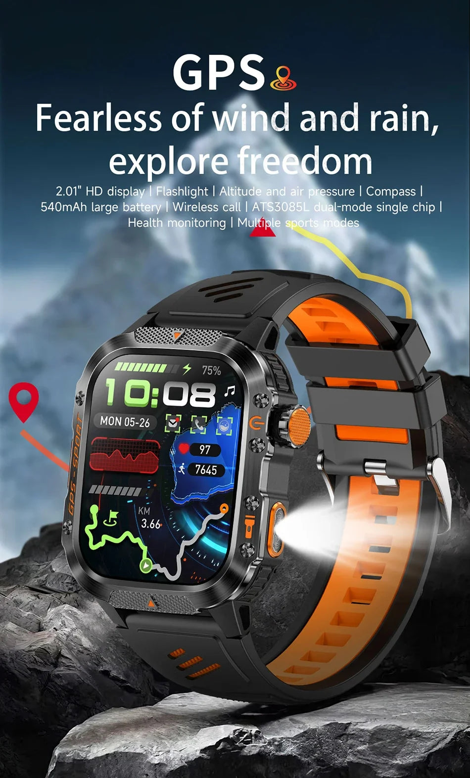 NovaForce X2 Pro | Rugged GPS Smartwatch with 100+ Sports Modes | Multi-Satellite Navigation for Active Lifestyles