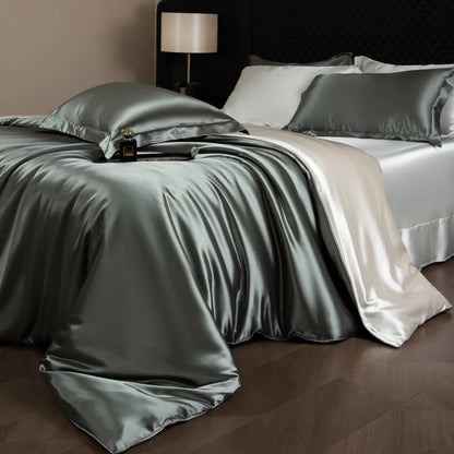 Bed Sheets Set with Duvet Cover and Pillowcases, Silky Sheets Bedding Set, Soft Breathable Fitted Sheet or Flat Sheet