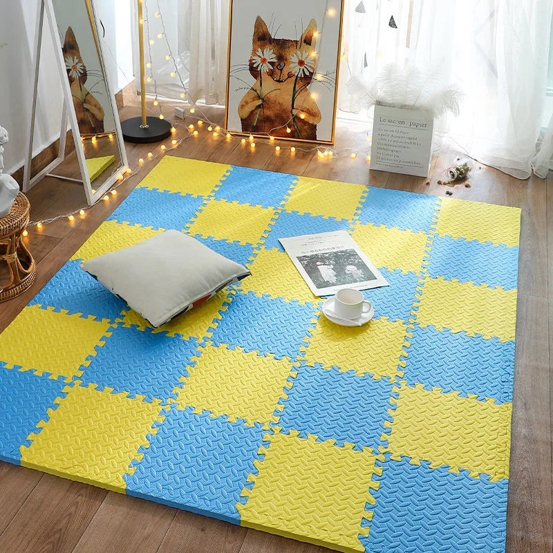 Interlocking Foam Floor Tiles for Kids Playroom 12x12 Inch Cushioned Baby Crawling Mat Non-Slip Puzzle Mats Nursery Safe Play Area