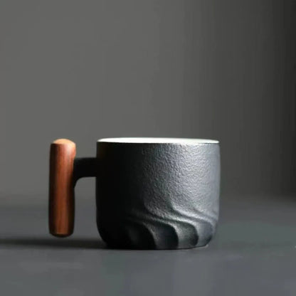 Hand-Painted Ceramic Coffee Mug with Gradient Glaze – Retro-Inspired Tea Cup for Kitchen & Dining Room
