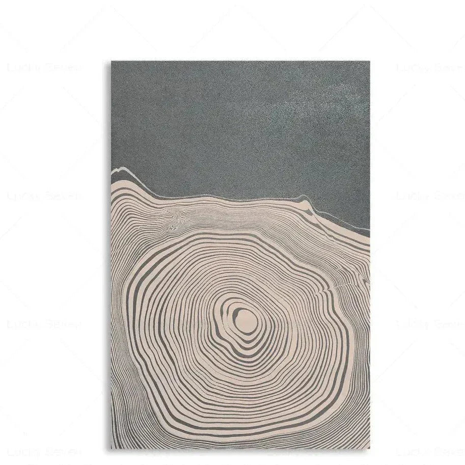 Botanical Growth Pattern Wall Art Canvas for Living Room, Bedroom & Office Décor | Natural Wood Grain Inspired Print