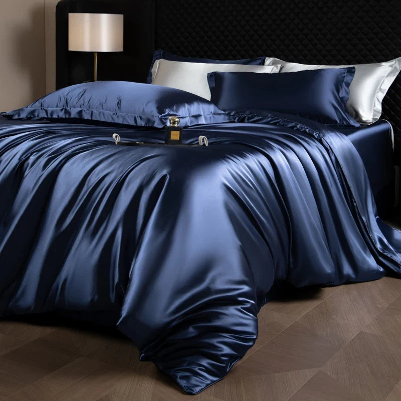 Bed Sheets Set with Duvet Cover and Pillowcases, Silky Sheets Bedding Set, Soft Breathable Fitted Sheet or Flat Sheet