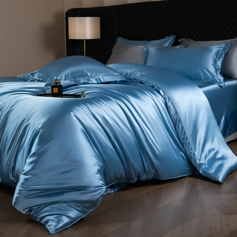 Bed Sheets Set with Duvet Cover and Pillowcases, Silky Sheets Bedding Set, Soft Breathable Fitted Sheet or Flat Sheet