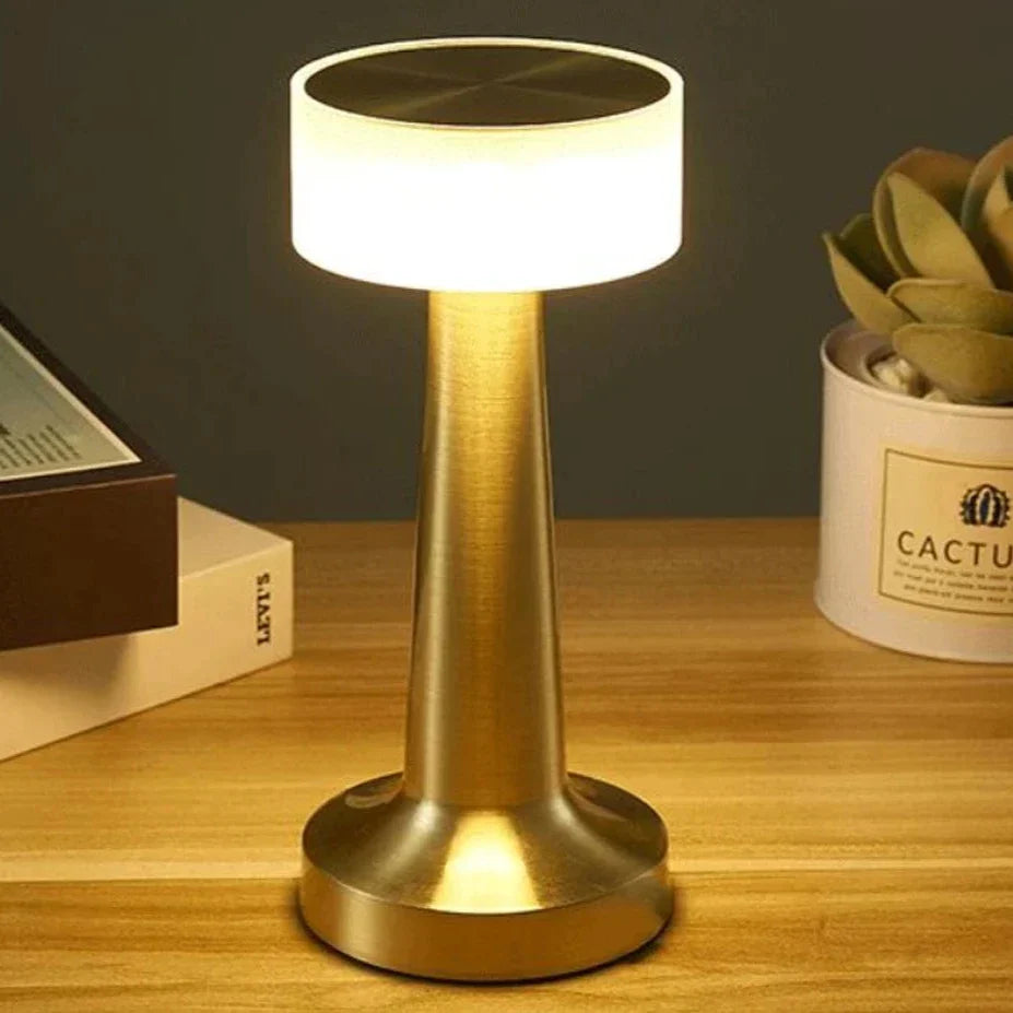 Rechargeable LED Desk Lamp with Touch Control & 3 Light Modes – Cordless Nightstand Light for Bedroom, Office & Living Room – Chrome Finish