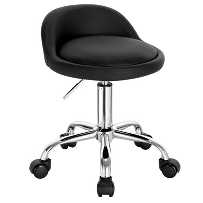 Chaise de bureau rembourrée à roulettes, hauteur réglable de 21 à 26 pouces, siège pivotant compact pour coiffeuse, salon, espace de travail, studio et bureau à domicile