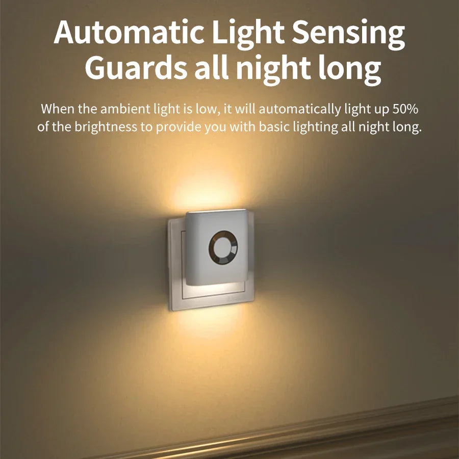 Veilleuse LED à détecteur de mouvement à brancher, détection radar sur 3 m pour couloirs, chambres, salles de bain et escaliers, éclairage de sécurité automatique blanc chaud
