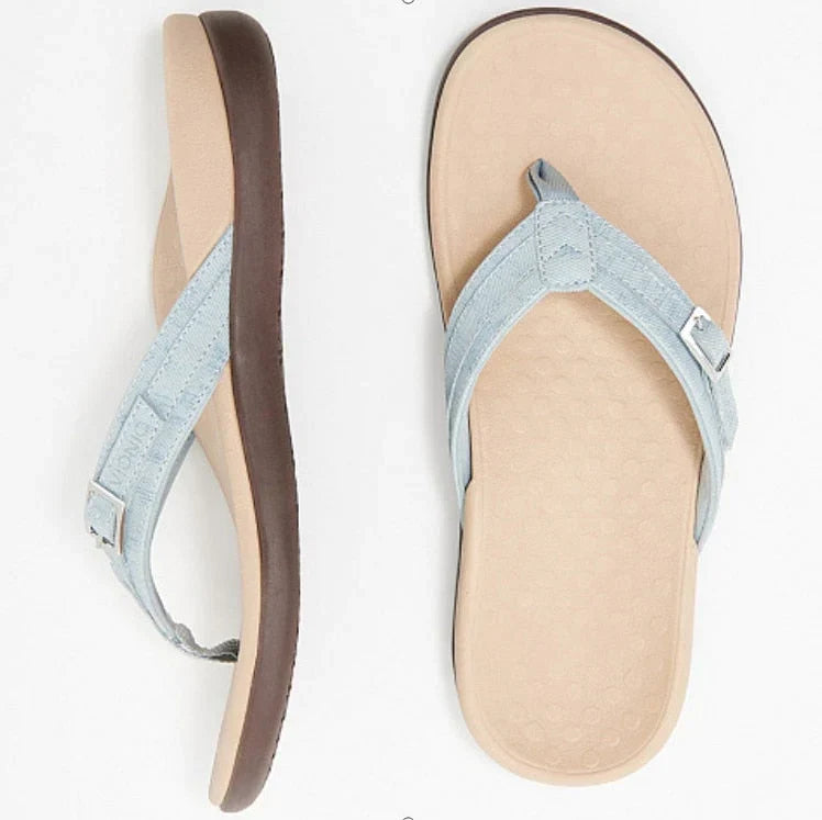 Orthopedic Arch Support Sandals for Women – Cushioned Footbed Slip-On Comfort Slides for Plantar Fasciitis & Flat Feet Relief