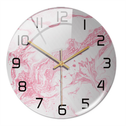 Silent Wall Clock Round Metal Frame Minimalist Quiet Sweep Non-Ticking for Living Room Bedroom Office Home Decor Modern Decorative Timepiece