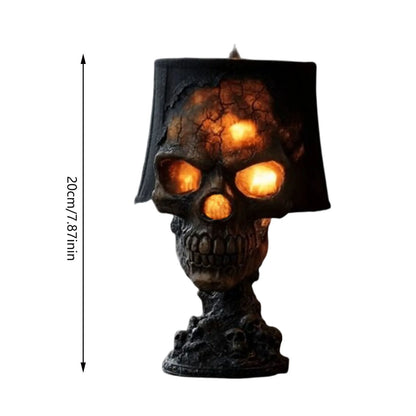 Lampe de table gothique Skylark - Crâne d'Halloween en résine, éclairage LED d'ambiance pour salon