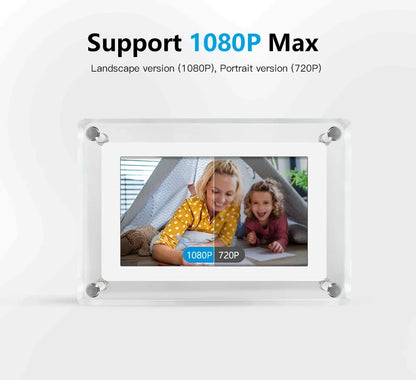 5-Inch IPS Digital Picture Frame with Rechargeable Battery | Tabletop Photo & Video Display for Desk & Home | HD Media Player with USB &