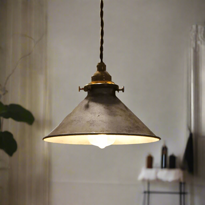 Iron Overhead Fixture 14-Inch Shade Blue Adjustable Drop Height E27 Socket Dining Counter Island Task Lighting Modern Vintage Warehouse Farm