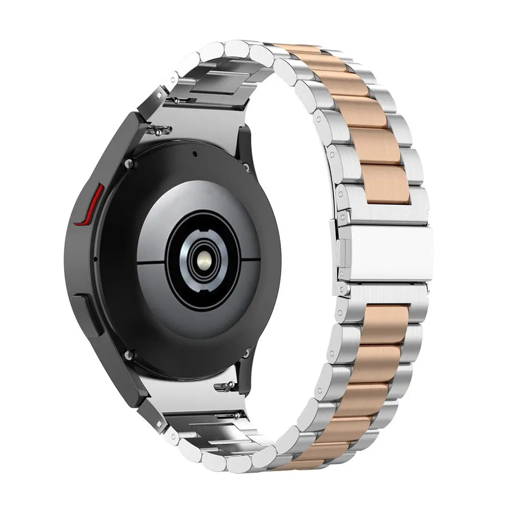 Leather & Steel Smartwatch Strap for Galaxy Watch 5 – Adjustable Wristband in Multiple Finishes
