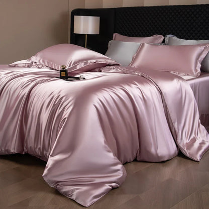 Bed Sheets Set with Duvet Cover and Pillowcases, Silky Sheets Bedding Set, Soft Breathable Fitted Sheet or Flat Sheet