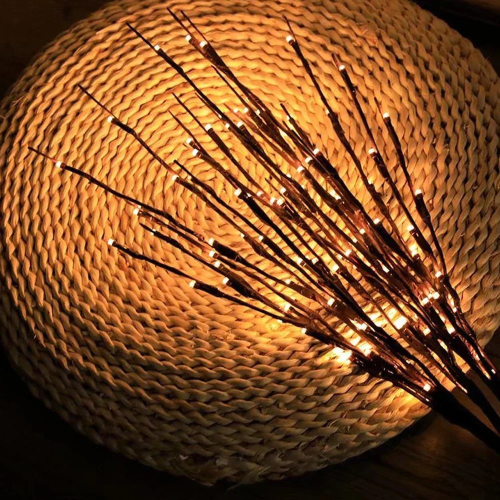 Battery-Operated Lighted Twig Stems with Warm White LEDs for Home Decor | Vase Filler Branch Lights Indoor Outdoor