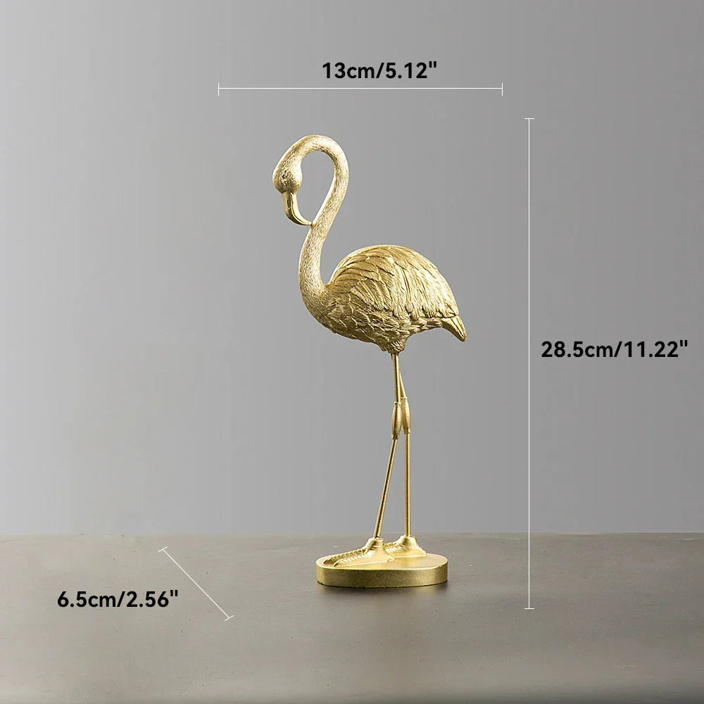 Resin Flamingo Figurine Modern Home Decor Sculpture for Shelf Display Living Room Accent Piece Office Desktop Tropical Bird Statue