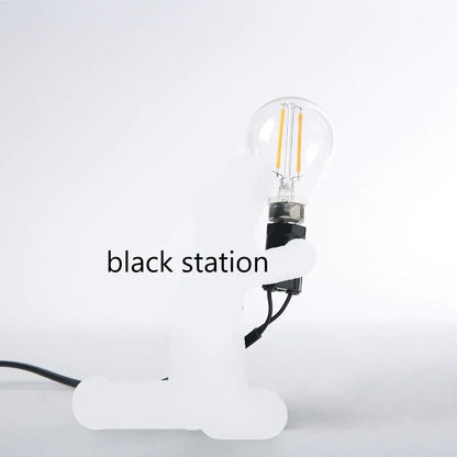Lampe de table souris fantaisie avec lumière LED – Décoration animalière en résine pleine de charme pour chambre à coucher, salon et chambre d'enfant