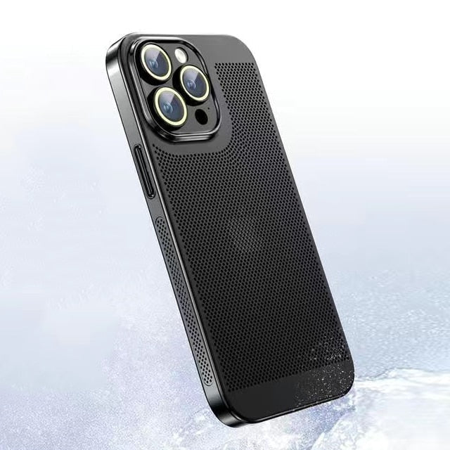 Coque de protection pour iPhone avec cadre métallique – Étui transparent et fin avec protection d'appareil photo et découpes précises pour une protection quotidienne contre les chutes