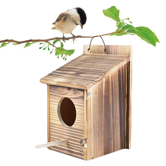 Nichoir à oiseaux en bois de 22 cm avec porte d'accès latérale pour jardin, patio et extérieur, abri naturel pour la faune pour petits oiseaux