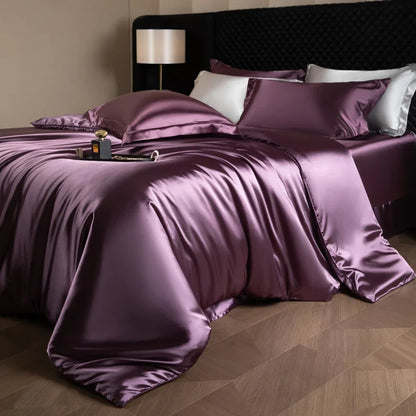 Bed Sheets Set with Duvet Cover and Pillowcases, Silky Sheets Bedding Set, Soft Breathable Fitted Sheet or Flat Sheet