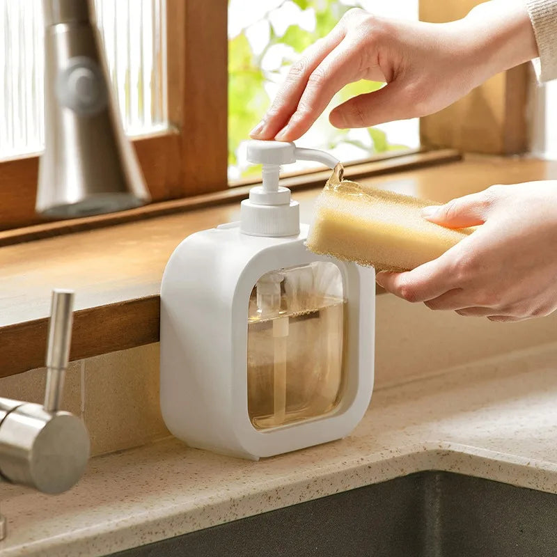 Countertop Liquid Soap Pump Dispenser with Press Mechanism for Bathroom Vanity, Kitchen Sink & Shower | Modern Minimalist Scandinavian Desig