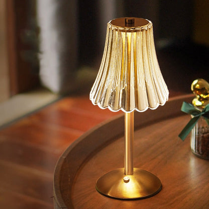 Gold Crystal Rechargeable Touch Dimmer Nightstand Lamp 9 in for Bedside Reading Desk Lighting Warm Cool White USB-C Powered Small Decorative