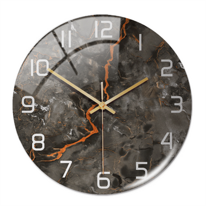 Silent Wall Clock Round Metal Frame Minimalist Quiet Sweep Non-Ticking for Living Room Bedroom Office Home Decor Modern Decorative Timepiece
