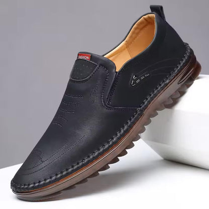 Men's Cushioned Slip-On Sneakers with Arch Support - Breathable Mesh Walking Shoes for Standing All Day - Ergonomic Footbed Loafers