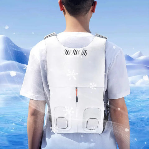 Cryovest | Gilet rafraîchissant léger et imperméable à double ventilateur | Coupe ajustable pour un confort en extérieur