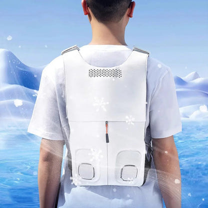 Cryovest | Gilet rafraîchissant léger et imperméable à double ventilateur | Coupe ajustable pour un confort en extérieur