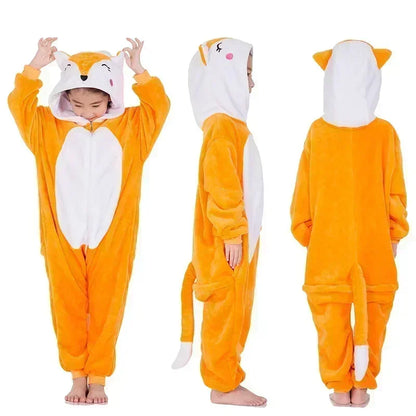 Combinaison licorne à capuche en polaire pour filles, déguisement arc-en-ciel, tenue de détente chaude pour enfants, pyjama une pièce, vêtements de nuit d'hiver pour enfants