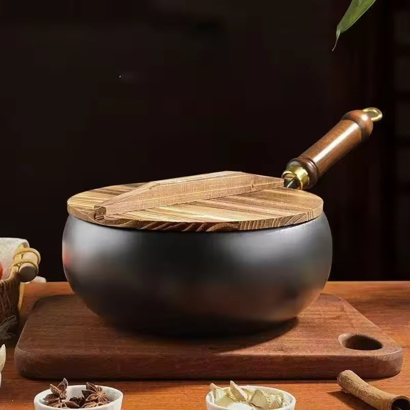 Heavy-Duty Iron Skillet Pan 12 in Diameter for High-Heat Cooking & Searing Asian Dishes on Gas Induction Stovetops