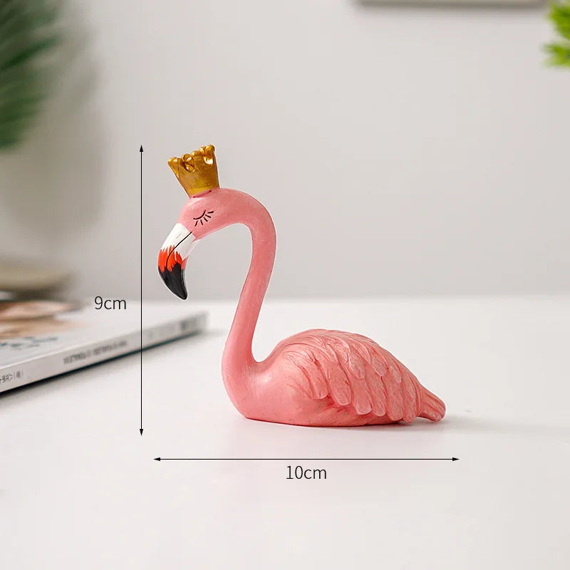 Resin Flamingo Figurine Modern Home Decor Sculpture for Shelf Display Living Room Accent Piece Office Desktop Tropical Bird Statue