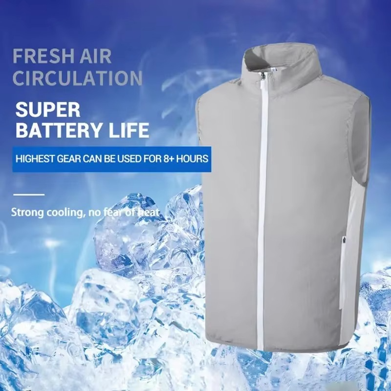 Gilet rafraîchissant avec ventilateur rechargeable par USB, gilet climatisé avec débit d'air réglable, veste rafraîchissante pour travail en extérieur