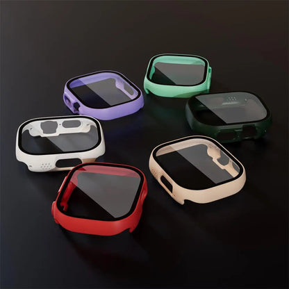 Protective Shell with Tempered Glass Screen Guard for 49mm Apple Watch Ultra Series – Full-Body Snap-On Design