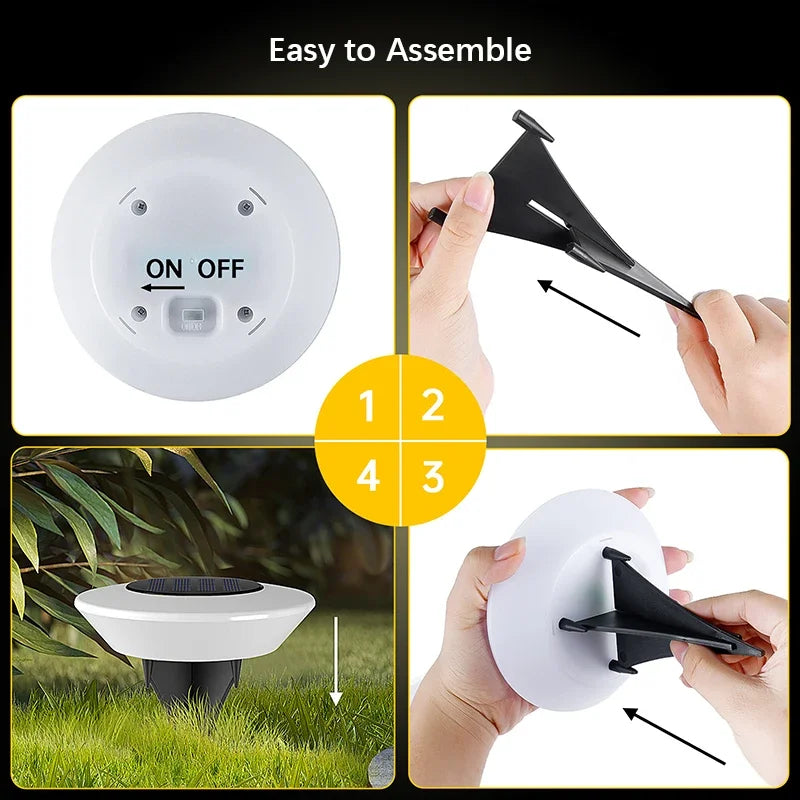4-Pack Solar Stake Lights for Walkways Gardens Yards Driveways Patios Landscape Illumination Weather-Resistant Dusk-to-Dawn Auto On/Off