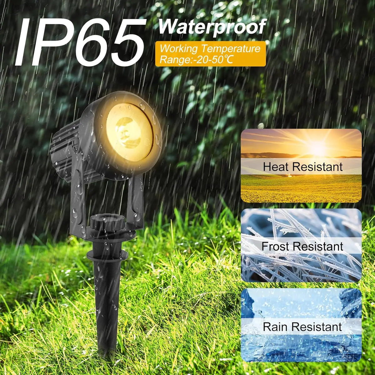 Ortekor LumiGlow | Spots solaires extérieurs avec capteur crépusculaire | Éclairage flexible blanc chaud et froid pour décoration de jardin