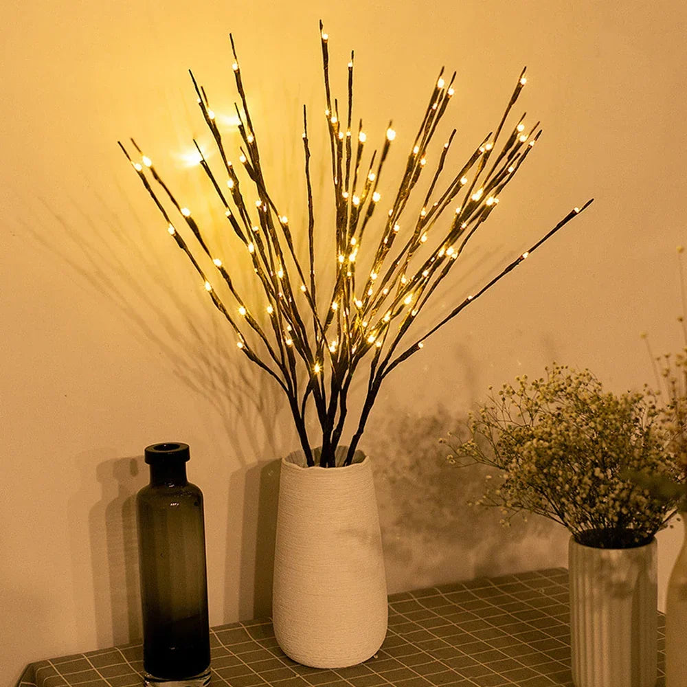 LED Twig Lights Battery Operated Decorative Lighted Branches 27 Inch Tall Warm White Fairy Lights Indoor Outdoor Home Decor Centerpiece Vase