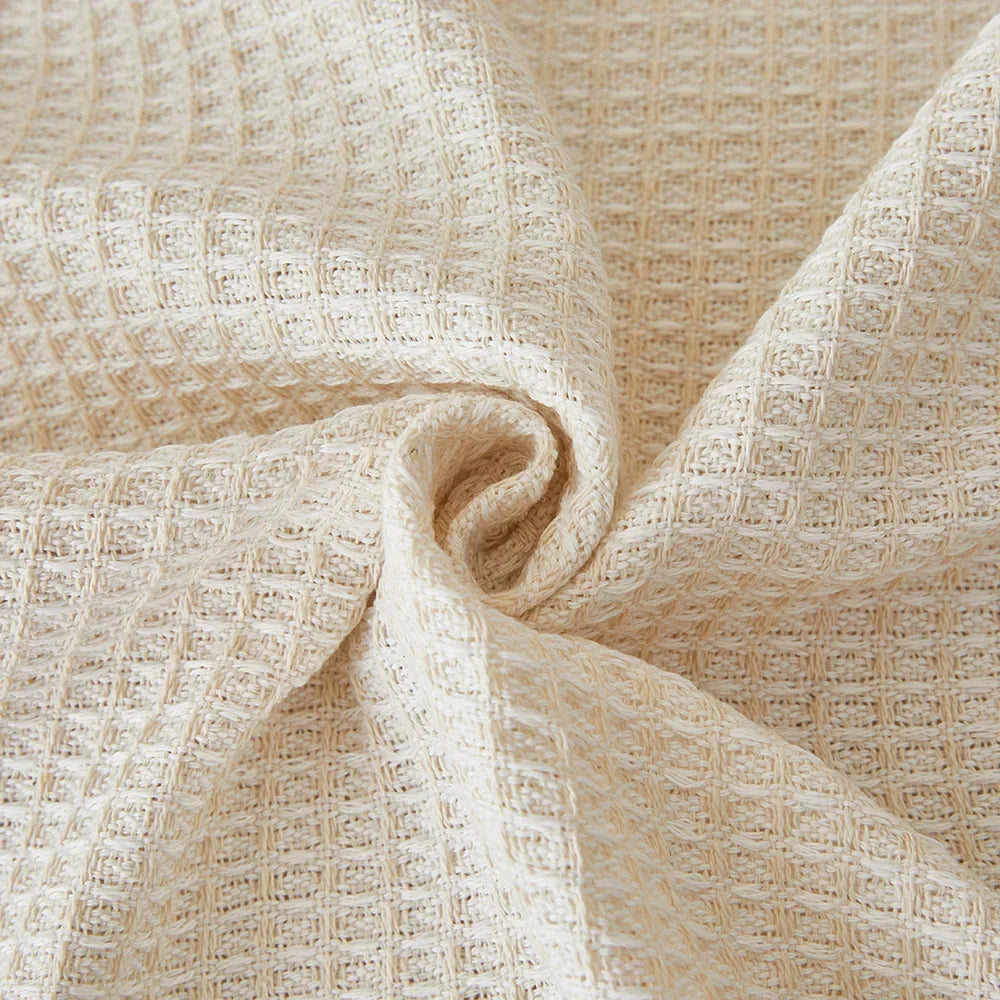 Jeté de canapé texturé en coton et polyester 180x260 cm pour protection de canapé, lit ou fauteuil, décoration intérieure neutre et superposable, housse lavable