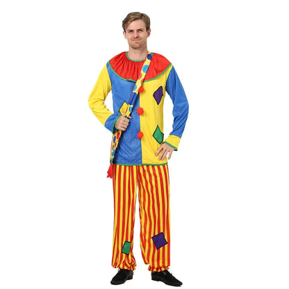Costume de clown festif | Tenue de cirque colorée offrant une grande liberté de mouvement | Parfait pour Halloween et les soirées à thème