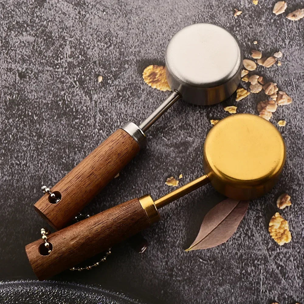 Stainless Steel Kitchen Measuring Spoons 8-Piece Set with Wood Handles for Baking Cooking Spice Portioning Recipe Prep Home Chef Tools
