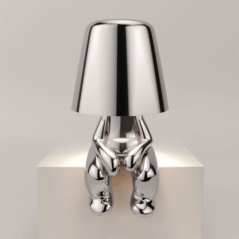 Rechargeable LED Figurine Accent Light | Touch-Activated Cordless Bedside Reading Lamp for Nightstands Desks Shelves | USB Powered Warm Glow