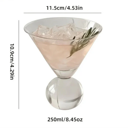 Crystal Cocktail Coupe with Globe Bowl 4 in Stemmed Barware for Martinis Home Bar Entertaining Premium Drinkware Clear Glass