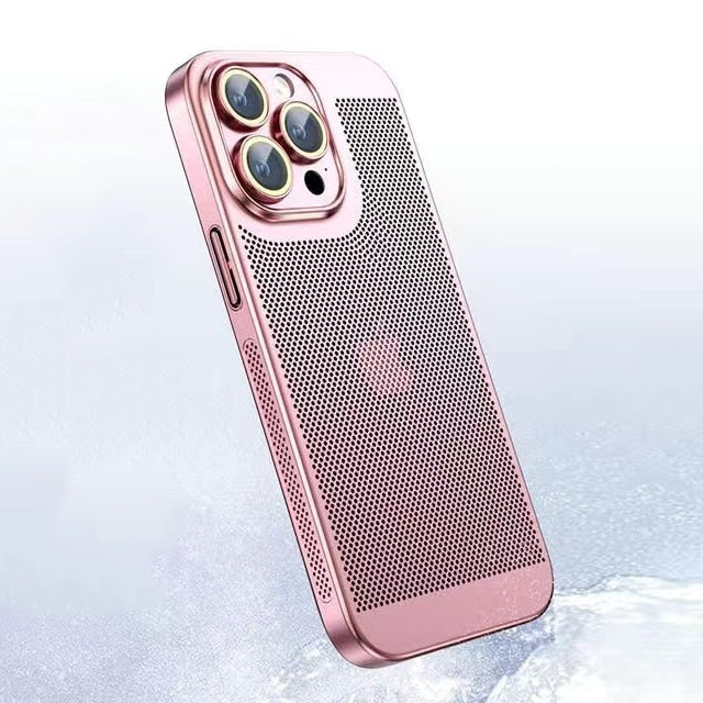 Coque de protection pour iPhone avec cadre métallique – Étui transparent et fin avec protection d'appareil photo et découpes précises pour une protection quotidienne contre les chutes